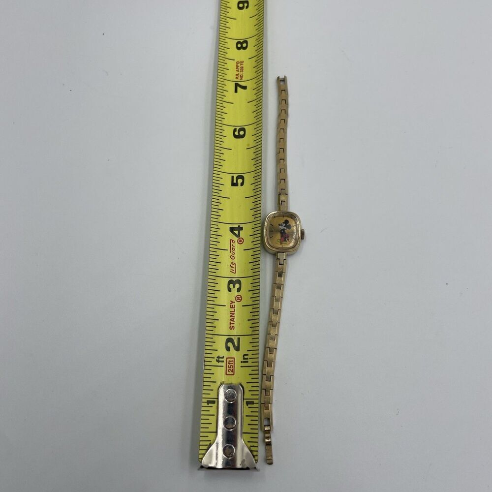 Vintage Bradley 17 Jewels Disney Mickey Mouse Manual Winding Watch Gold - Picture 12 of 12